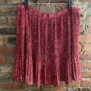 NWT Banana Republic Red Dot Pleated Skirt Size 16